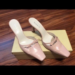 Pink Michele D kitten heel slide